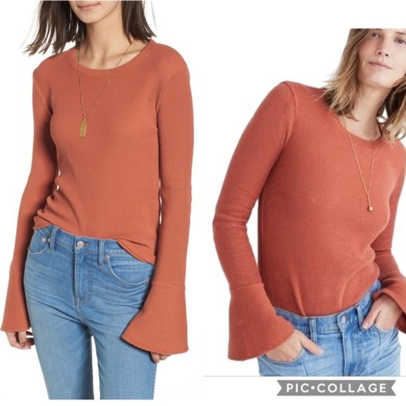 Madewell Tops - Madewell Ruffle Cuff Ribbed Top